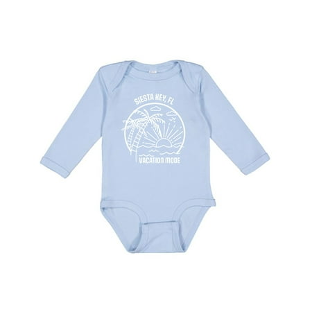 

Inktastic Summer Vacation Mode Siesta Key Beach Florida Gift Baby Boy or Baby Girl Long Sleeve Bodysuit