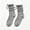 Gray, variant on Girls Ruffled Bow Knee High Socks, Soft Stretchy Kids Frilly Ribbed Calf Socks for Toddler Little Girls School Dress Daily Wear