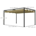 thumbnail image 3 of Outsunny 10' x 7' Patio Pergola with Retractable Canopy, Khaki, 3 of 10