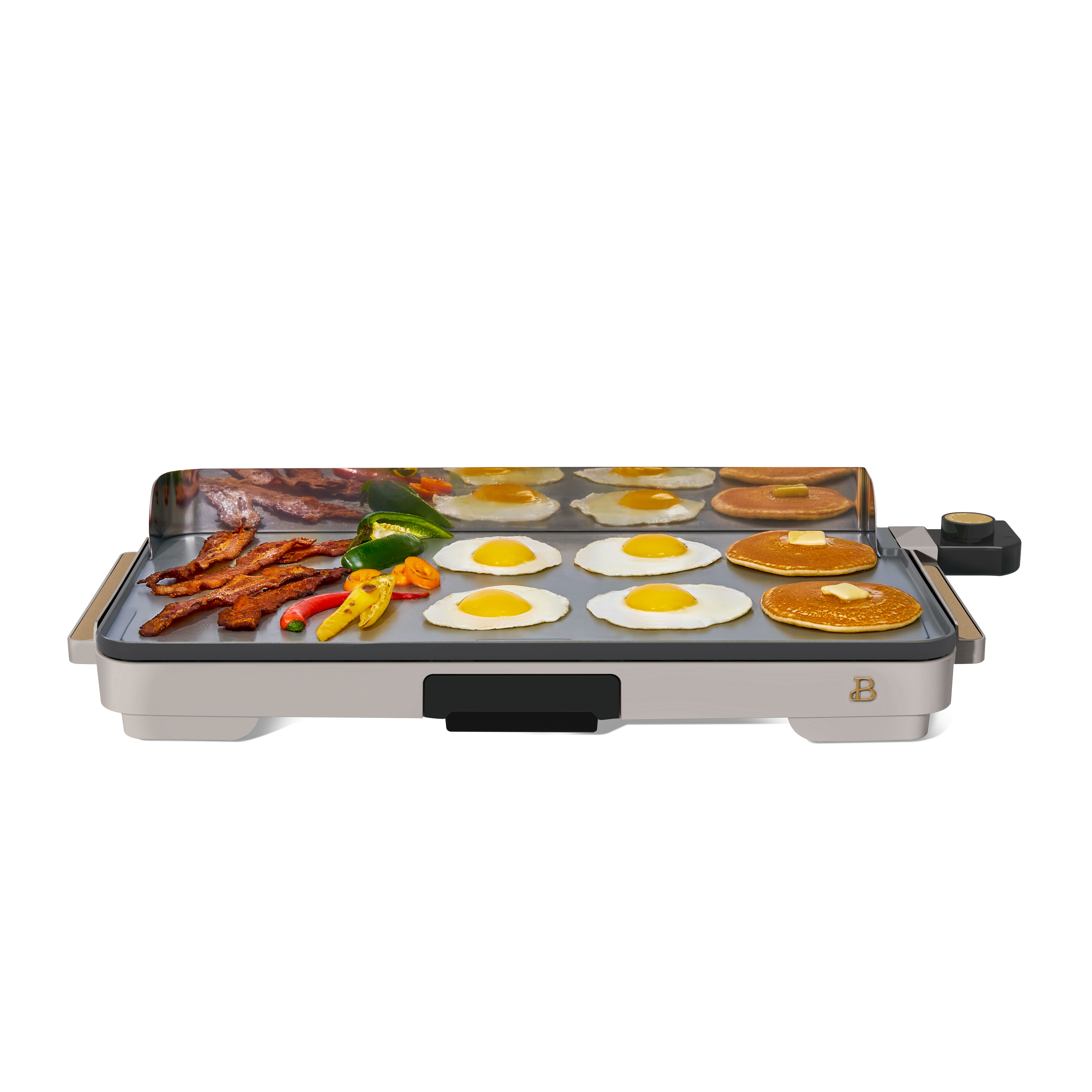 Beautiful XL Electric Griddle 12" x 22," Non-stick, Porcini Taupe by Drew Barrymore