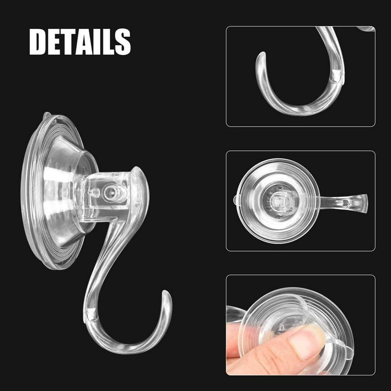 Large Suction Cup Shower Hooks for Inside Shower 3 Pcs Heavy Duty, Removable, Bathroom Shower Suction Hooks for Loofah Razor Towel Wreath