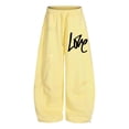 thumbnail image 4 of SJLDQY Sweatpants for Girls Trendy Letter Graphic Casual Wide Leg Pants Drawstring Waist Pants with Pockets, 4 of 5