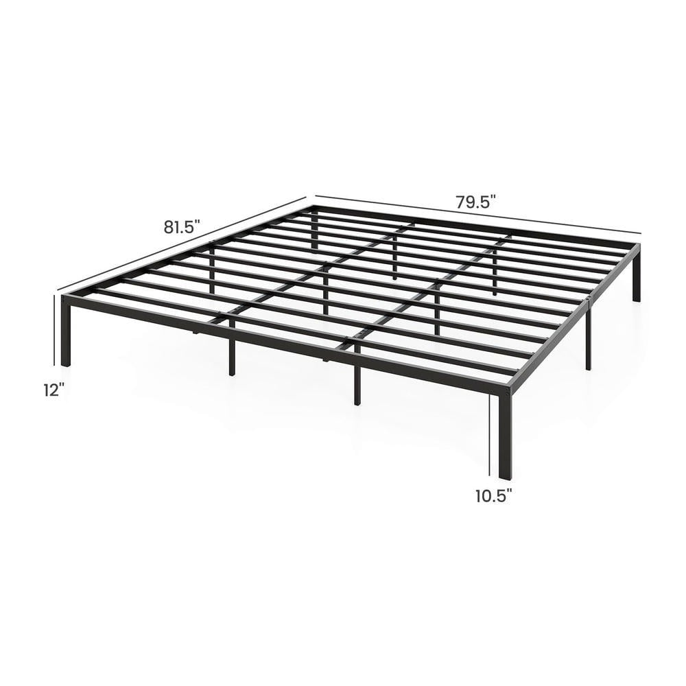 Barara King Metal Bedroom Bed Frame with Heavy Duty Support Slats Mattress Foundation, King Size Bed Platform Frame for Apartment, Bedroom, Black