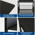 thumbnail image 2 of aboxoo End Table Side Table Black Wooden 3 Tiers Nightstand Industrial Retro Storage Shelf for Living Room Bedroom Kitchen Family and Office,Stable Wood and Metal Frame, 2 of 7