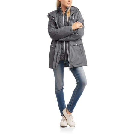 Harve Benard Women's Zip-Front Hooded Anorak with Vestee