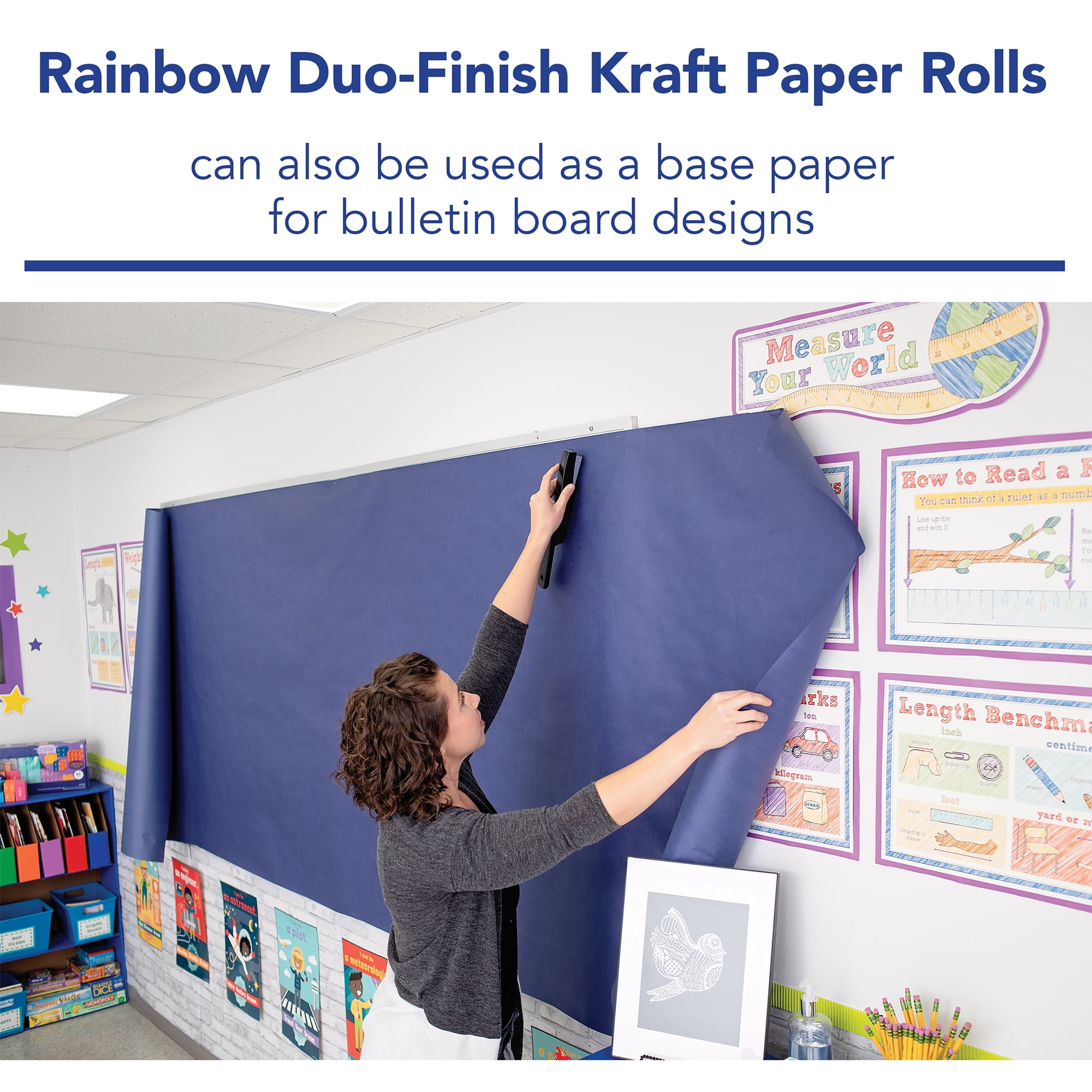 Rainbow Colored Kraft Duo-Finish Paper, Scarlet, 36" x 1000', 1 Roll