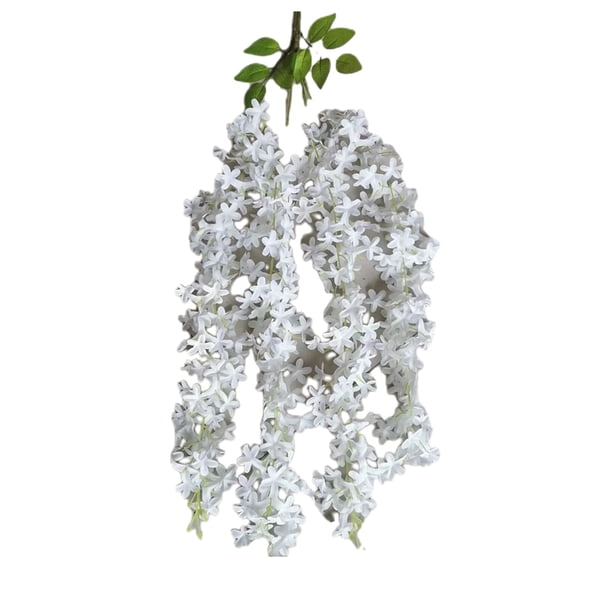Monstrate Flor artificial interior o exterior para decoración del hogar Flores artificiales Decoración Wisteria Boda Jardín Bajo mantenimiento Decoración blanco 1 paquete
