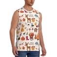 thumbnail image 2 of Bixox Men's Hello Autumn Printed Shirt Sleeveless Fitness Tank Top-Large, 2 of 7