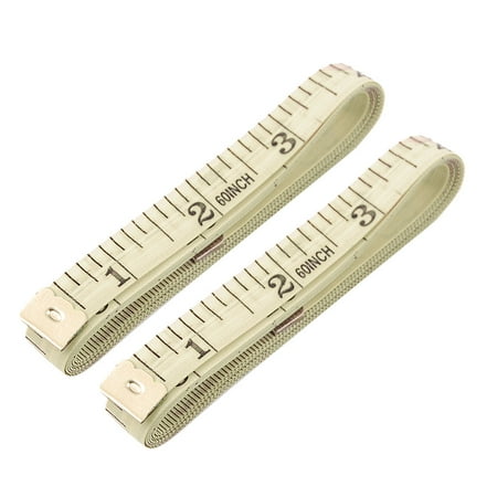 

Unique Bargains Sewing Talior Seamstress Ruler Tape Measure Light Yellow 1.5M 2Pcs