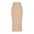 thumbnail image 3 of Mrat Floral Skirts Fashion Women Casual Comfortable Wrap Buttocks Mid-Calf Skirt Cover Up Skirts S-195 Beige S, 3 of 5