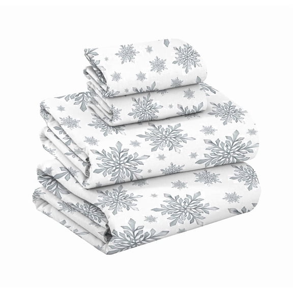 RUVANTI Flannel Sheets Queen Size - GOTS Certified 100% Organic Cotton, 4 Piece Warm, Soft & Breathable Set, Deep Pocket Snug Fit, Double Brushed Cozy All Season Bedding, Crystal Noir