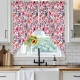 thumbnail image 6 of Spring Floral Swag Valances for Windows 2 Pack, Kitchen Window Curtains 36 Inch Length, Modern Watercolor Flowers Botanical Privacy Swag Curtains for Living Room/Bathroom with Rod Pocket 36"x36", 6 of 8