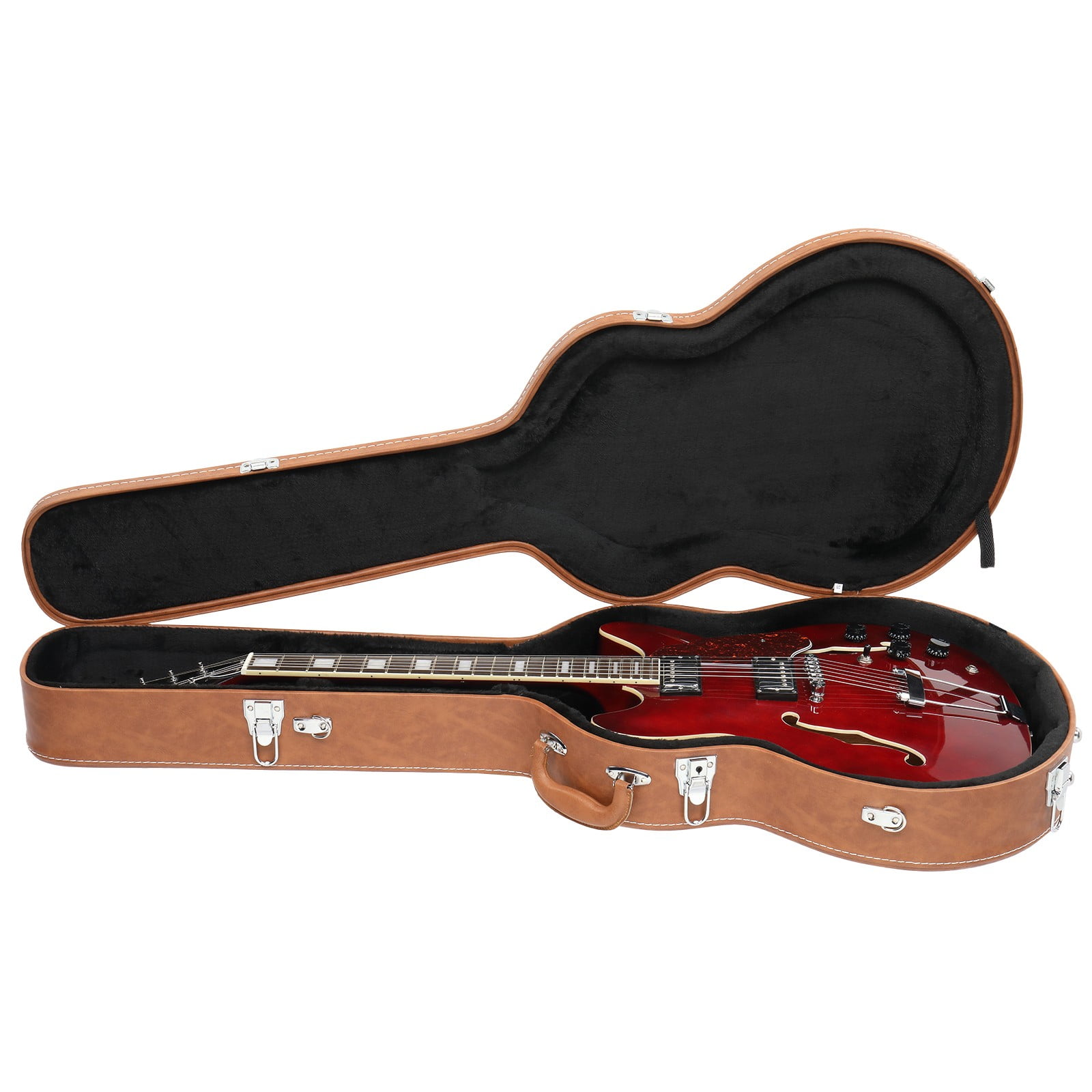 LINJH Hard Case for 335 Style Semi-Hollow & Hollowbody Electric Guitar Brown