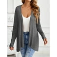thumbnail image 5 of HOWCOME Women's Lightweight Open-Front Cardigan Sweater Casual Long Sleeve Cover Ups, Dark Gray, L, 5 of 6