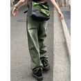 thumbnail image 2 of Women’s High Waisted Green Washed Wide Leg Long Denim Pants Vintage Streetwear Baggy Jeans, 2 of 7