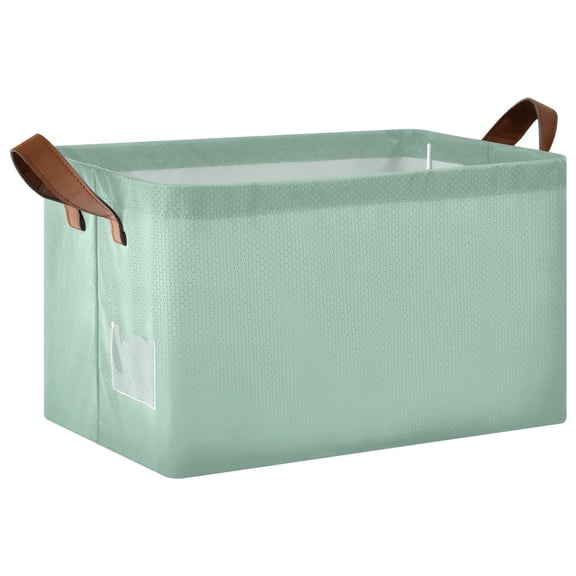 Rectangle Storage Basket with Handles Sage Green Collapsible Storage Bin Large Storage Bins Decorative for Clothes Toys Bedroom