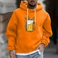 thumbnail image 2 of QTBIUQ Men Casual Fashion Hooded Sweatshirts Round Neck Print Pullover Long Sleeve Sweatshirt Orange, 2 of 5