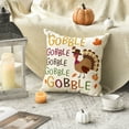 thumbnail image 3 of Sm:)e Gobble Turkey Thanksgiving Outdoor Throw Pillow Cover 18 x 18 Inch, 3 of 6