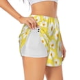 thumbnail image 1 of Balery Daisies Flowers Pantalones cortos deportivos para mujer con forro y dos bolsillos, elásticos, para entrenamiento, gimnasio, yoga-Small, 1 of 7