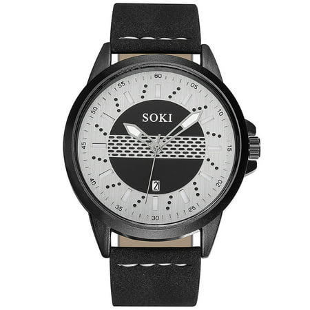 Gobestart SOKI 2019 NEW Sport Watches Men's Quartz Clock Man Leather Wrist (Best Sports Watches 2019)