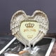 thumbnail image 3 of Marco de fotos con alas de ángel y corazón de amor plateado, decorativo, con vidrio de alta definición para exhibir fotografías en la mesa o en el escritorio, 4 x 4, 3 of 6