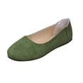 thumbnail image 2 of YgkuHd Women's Casual Flat Loafers Low-Cut Style Soft Faux Leather Upper Matte Finish Slip-On Versatile Basic Green,6, 2 of 5