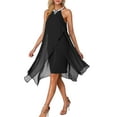 thumbnail image 3 of DYMADE Womens Party Cocktail Ball Gown Elegant Chiffon Sleeveless Halter Formal Dresses, 3 of 4