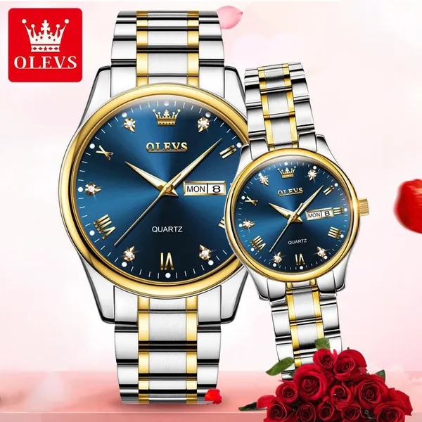 サイズ Olevs Automatic Women Watches Round Gold Stainless Steel Watches