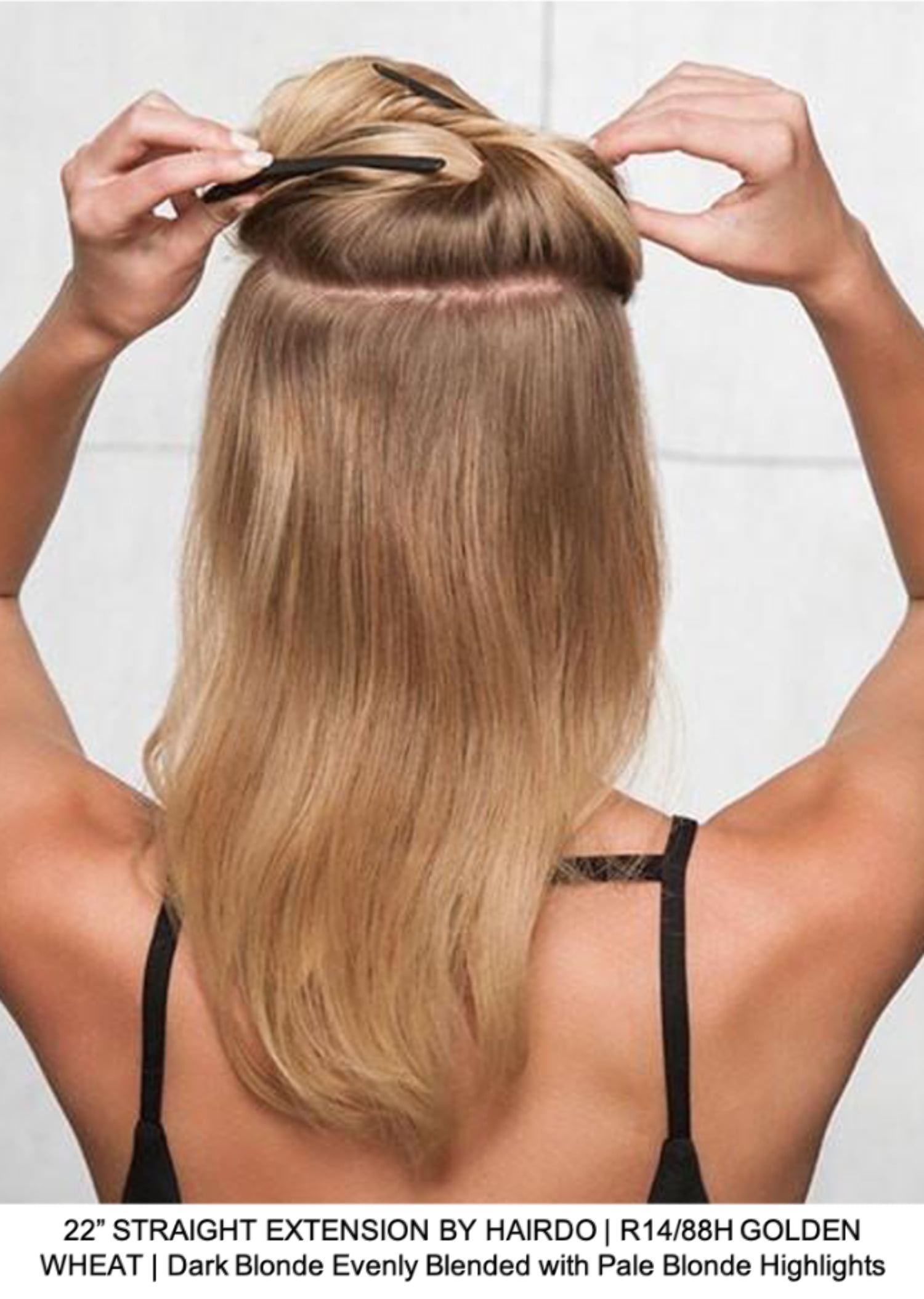 22" Straight HF Synthetic Hair Clip In Extension (1 pc)