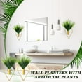 thumbnail image 6 of BlinkLLX 2 Pieces Gold Wall Decor Hanging Planters with Artificial Plants Metal Vase Indoor Plants Holder Modern Geometric Wall Art for Home Bathroom Bedroom Living Room Office(Aquatic Plant,Small), 6 of 6