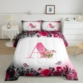 thumbnail image 2 of Erosebridal Monogrammed Comforter Sets Queen Size,Personalized Initial Bedding Queen Comforter Set,Letter Decoration,Reversible,Ultra Soft,3-Piece, 2 of 8