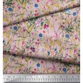 thumbnail image 2 of Soimoi Pink Rayon Fabric Leaves & Floral Print Sewing Fabric BTY 42 Inch Wide, 2 of 3