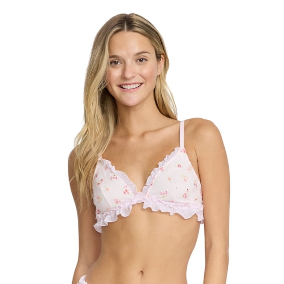 Mills by Millie Bobby Brown Women's Embroidered Mesh Bralette, Sizes XS-XXXL
