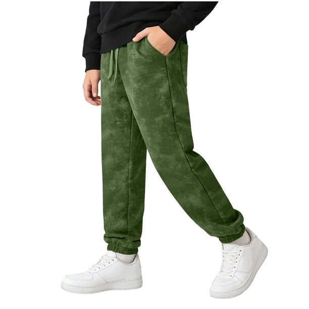 Pantalones de Tobillo de Cintura Elástica con Bolsillos Pantalones Deportivos Casuales para Adultos Y Niños, Tela de Nylon de Moda
