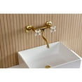 thumbnail image 2 of Kingston Brass KS2117PX Kingston Double-Handle 2-Hole Wall Mount Bathroom Faucet in Brushed Brass, 2 of 8