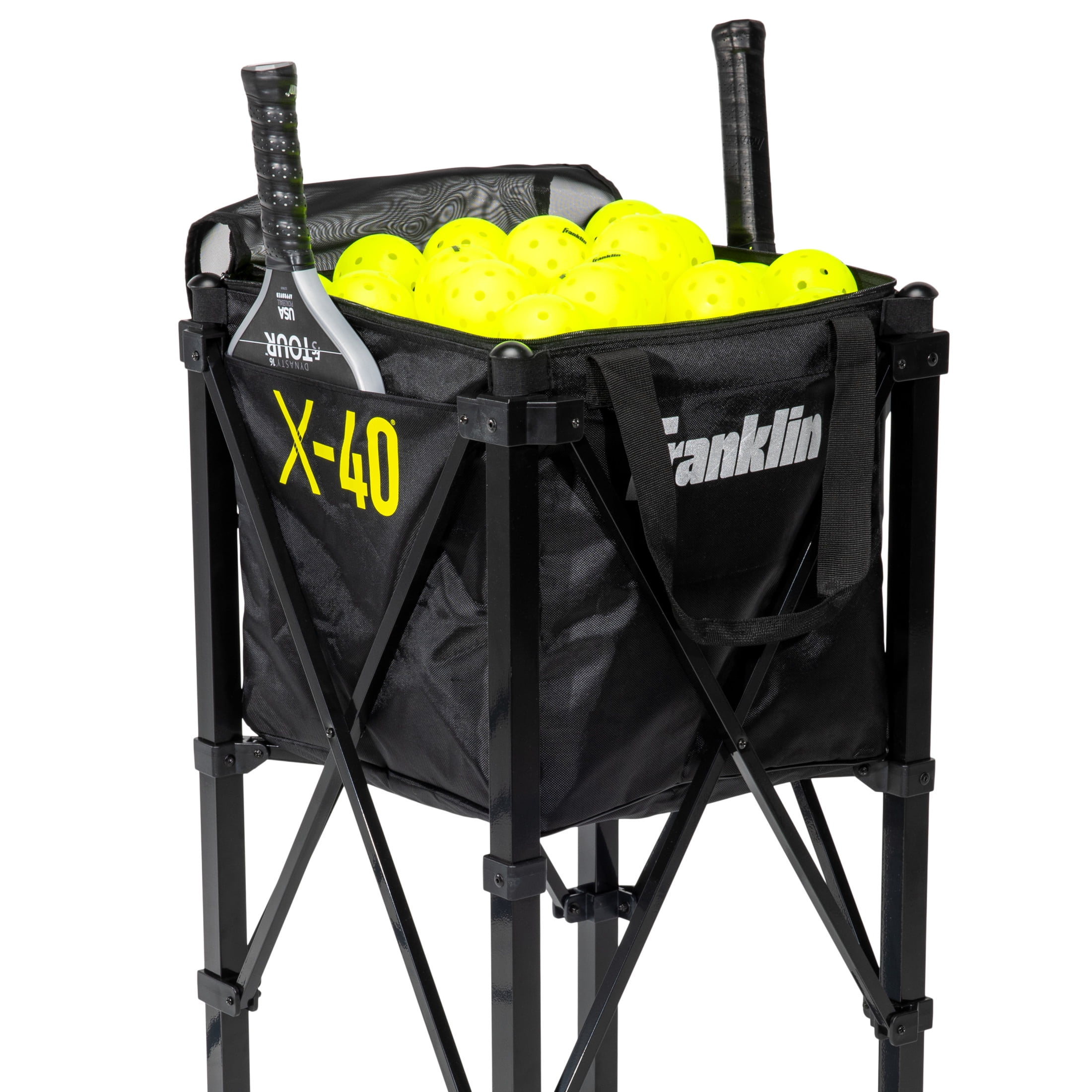 Franklin Sports Portable Pickleball Hopper + Carry Bag + Travel Basket with Wheels