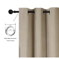 thumbnail image 2 of HOMEMONDE Farmhouse Curtains for Living Room 84x42 Inches Insulated Door Blackout Curtain Set of 2, Beige, 2 of 5