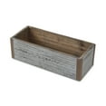 thumbnail image 2 of Cheungs 4911-12GW Gray Wash Wooden Rectangular Planter with Metal Corner Accents, 2 of 3