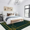 thumbnail image 2 of Dark Green Gold Rug 3x5ft Small Area Rugs Emerald Gold Border Rugs Ultra Soft Non Slip Washable Carpet for Living Room Bedroom Study Office Hallway, 2 of 7