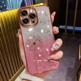 thumbnail image 3 of Funda con diseño de diente de león con purpurina y degradado chapado para iPhone 15, 12, 11, 13, 14, 16 Pro Max, Mini, X, Xs, Xr, 7, 8 Plus, SE2, funda suave con diamantes brillantes, 3 of 5