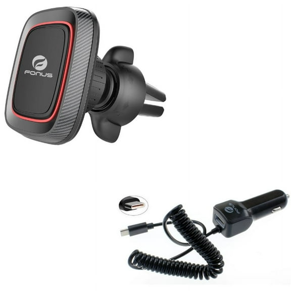 Car Charger w Car Mount for Samsung Galaxy A73 5G,A53 5G,A33 5G,A13 5G,A03s Phones - 3.1A Type-C Power Adapter, Magnetic Air Vent Holder Swivel Dock