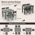 thumbnail image 3 of CZMJY Dining Table Set for 4, Retro Kitchen Table and Chairs Set for 4, Metal Frame, Space-Saving Table and Chairs Set of 4 for Small Place, Living Room, Breakfast Nook, 3 of 7
