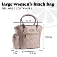 thumbnail image 4 of Fit & Fresh Beechwood Lunch Bag for Women, Women's Large Reusable Lunch Tote, Includes XL Slim Ice, Feline Fine Mocha, Ideal Use for Workday Meals and Travel, 4 of 10