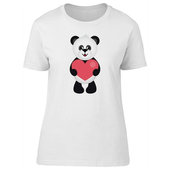 Cute Panda With Heart T-Shirt Women -Image by Shutterstock, Female x-Large