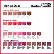 Revlon Liquid Lipstick with Clear Lip Gloss by Revlon, ColorStay Face Makeup, Overtime Lipcolor, Dual Ended with Vitamin E in Pink, 410 Forever Pink, 0.07 fl oz