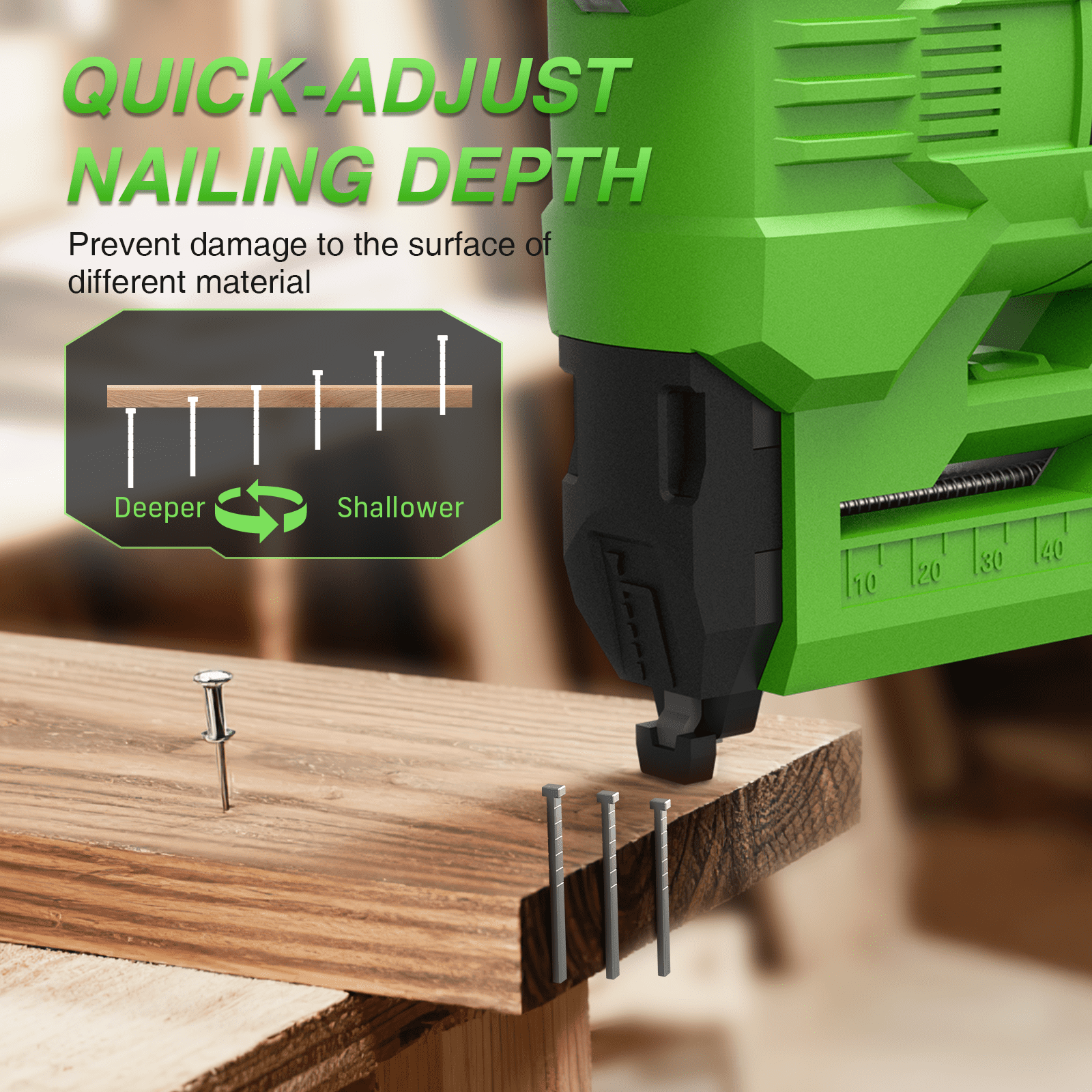 TaskStar Electric Cordless Nail Staple Gun , 18 Gauge Brad Nails Battery Framing Nailer, 2 Pieces Battery & Charger, 500 x Brad Nails,500x Staples