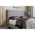 thumbnail image 5 of Oliver and Smith Queen Upholstered Platform Bed Frame Grey - 51 Inch Tall Button Tufted Headboard - Soft Linen Fabric Wood Slats - Modern Fabric Design - Easy Assembly (ASTOR), 5 of 6