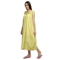 thumbnail image 3 of Moomaya Solid Womens Button Placket Knee Long Nightdress Cotton Night Gown, 3 of 6