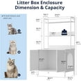 thumbnail image 2 of Cozy Castle Litter Box Enclosure, Cat Litter Box Furniture with Cabinet, Shelves and S-Hooks, Hidden Cat House for Most of Litter Boxes, Wooden Pet Washroom Indoor, 2 of 9