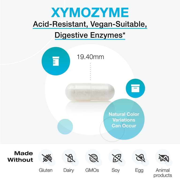 XYMOGEN, XymoZyme, Vegan Digestive Enzyme Supplement, 120 Capsules